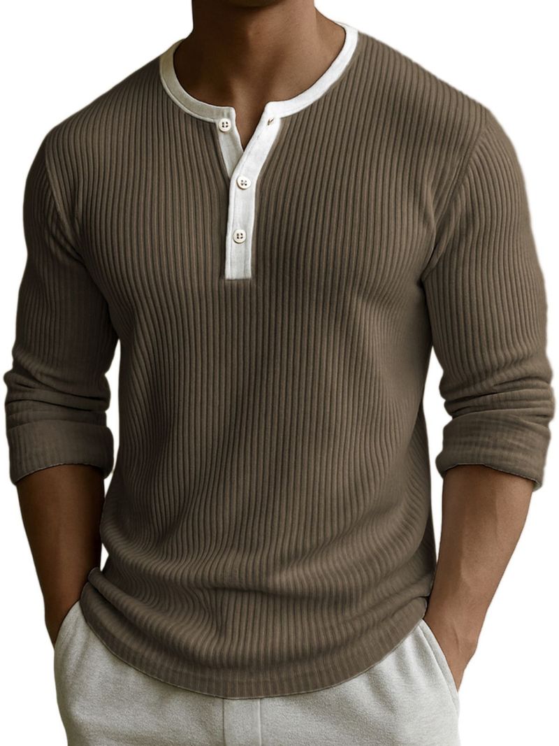 "Men's Digital Print Henley Shirt - Breathable Polyester V-Neck With 3-Button Placket, Motorcycle & Geometric Patterns (Sizes S-5XL)"_voghion.com