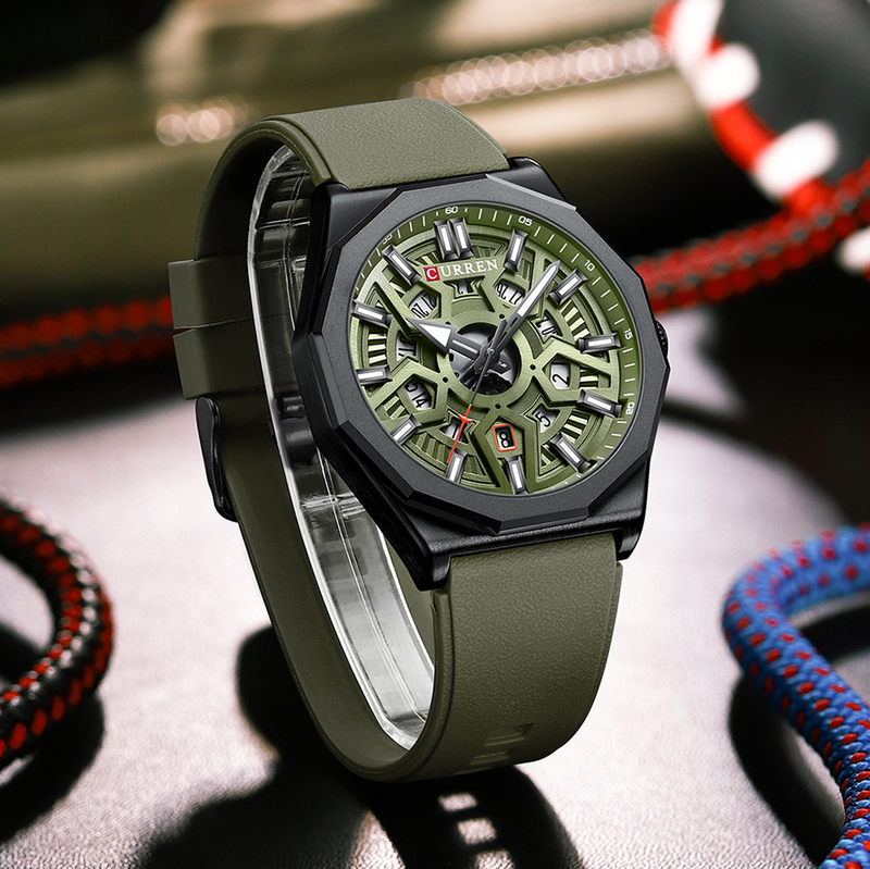 Orologio da uomo sportivo casual al quarzo impermeabile in gel di silice per uomo con data automatica e lancette dell'orologio 8437_voghion.com