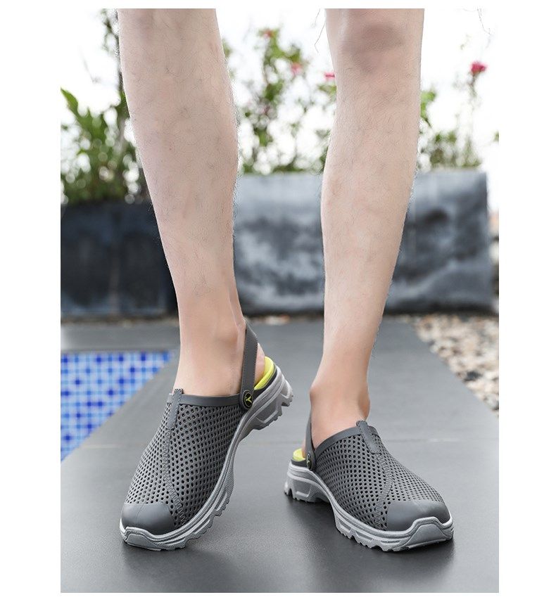Pantofole estive da uomo alla moda antiscivolo per padre di mezza età, sandali per anziani con punta chiusa e suola spessa_voghion.com