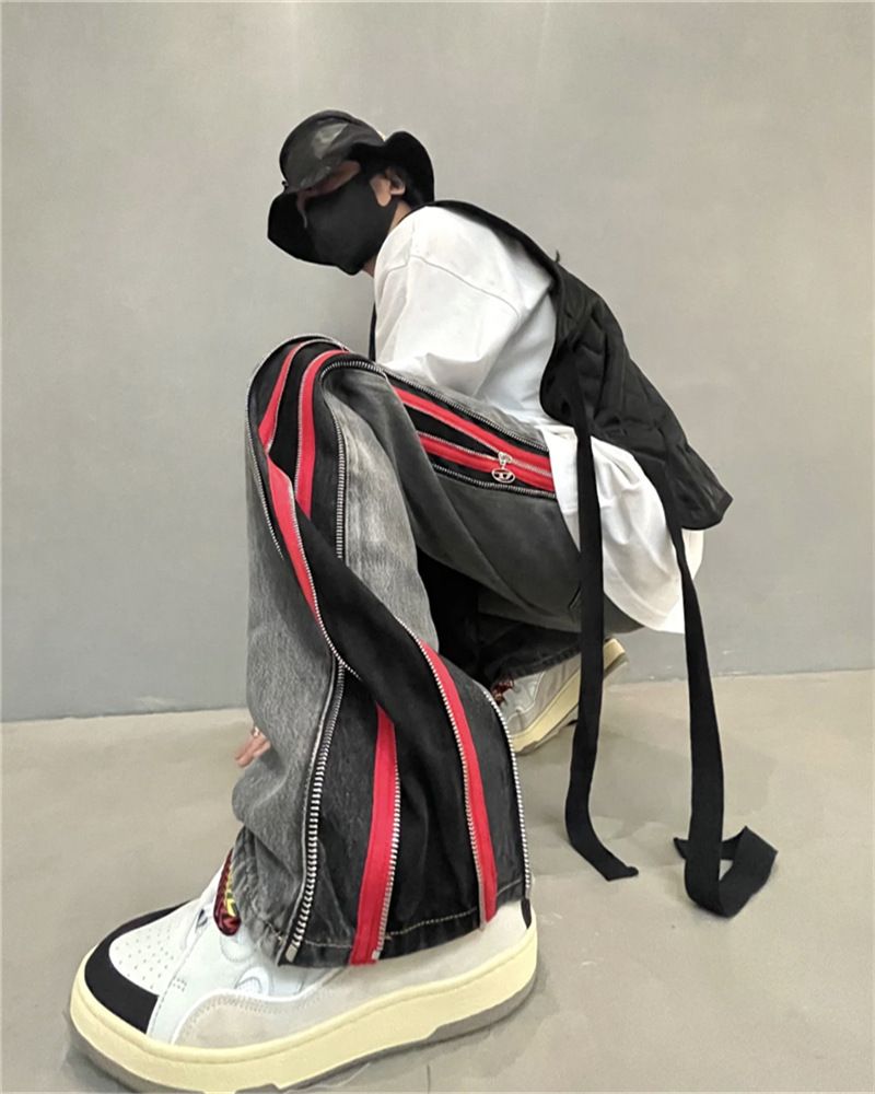 Bitte beachten Sie die Größentabelle! Please refer to the size chart in the picture American hip-hop pants ins trendy brand high street Vibe_voghion.com