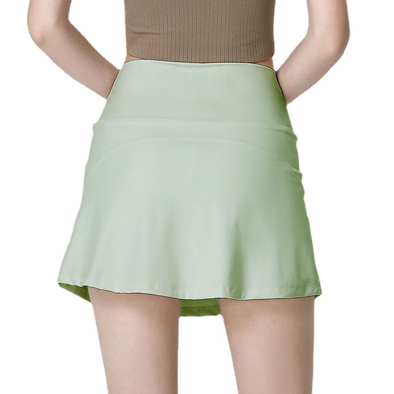 Nylon High Waist Pocket Sports For Women Skort Running Anti-Exposure Yoga Fitness Tennis Skirt_voghion.com