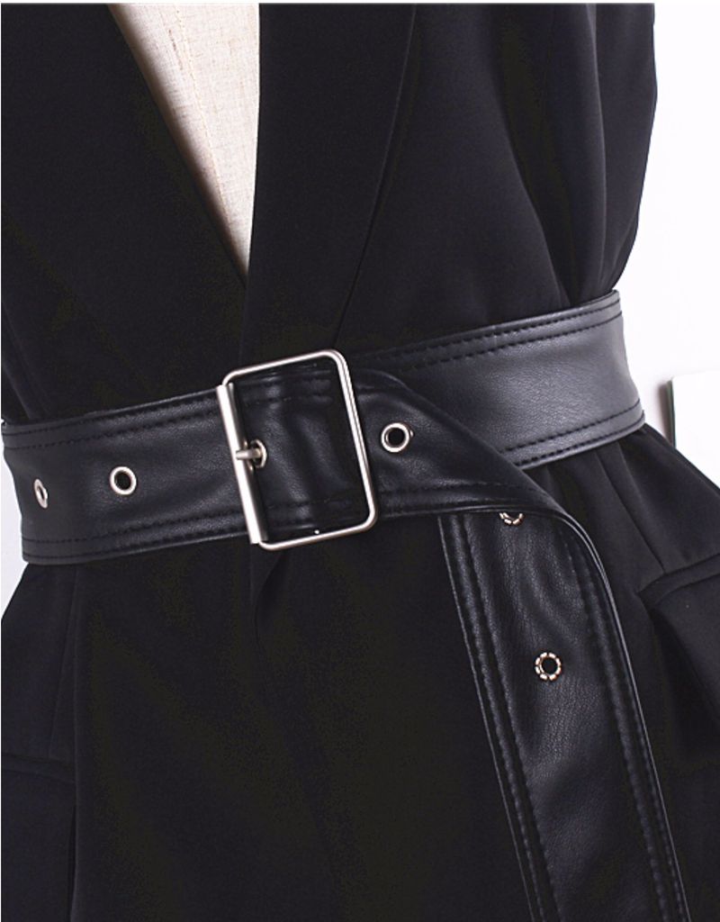 HEIßE Mode Breite Schwarz Leder Gürtel für Frauen Korsett Gürtel Trenchcoat Pelz Kleidung Damen Strap Weibliche Bund_voghion.com
