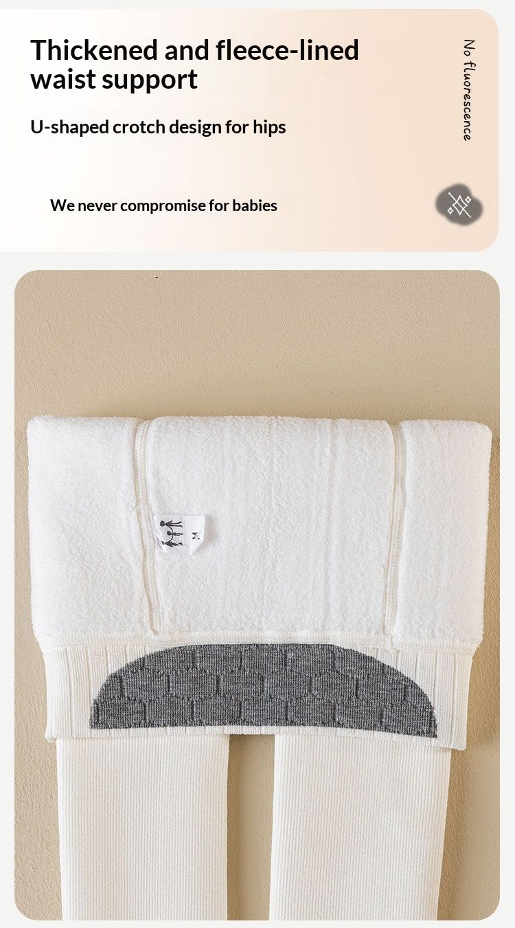 Voyage Fleece-Lined Thickened Leggings Autumn Winter Children's Patchwork Socks Dance Tights Baby Girls' Warm Pants_voghion.com