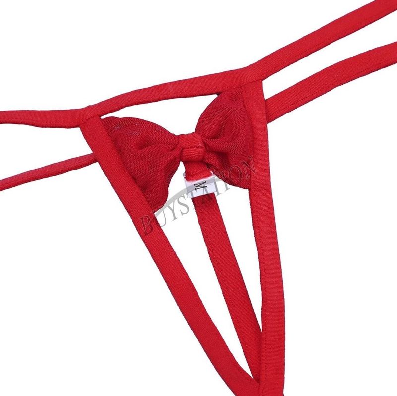 Intimates alsónemű szexi Pamas Pama nadrág átlátszó T-alakú bugyi T-hátú hálós masnival nyitott mini úszónadrág_voghion.com