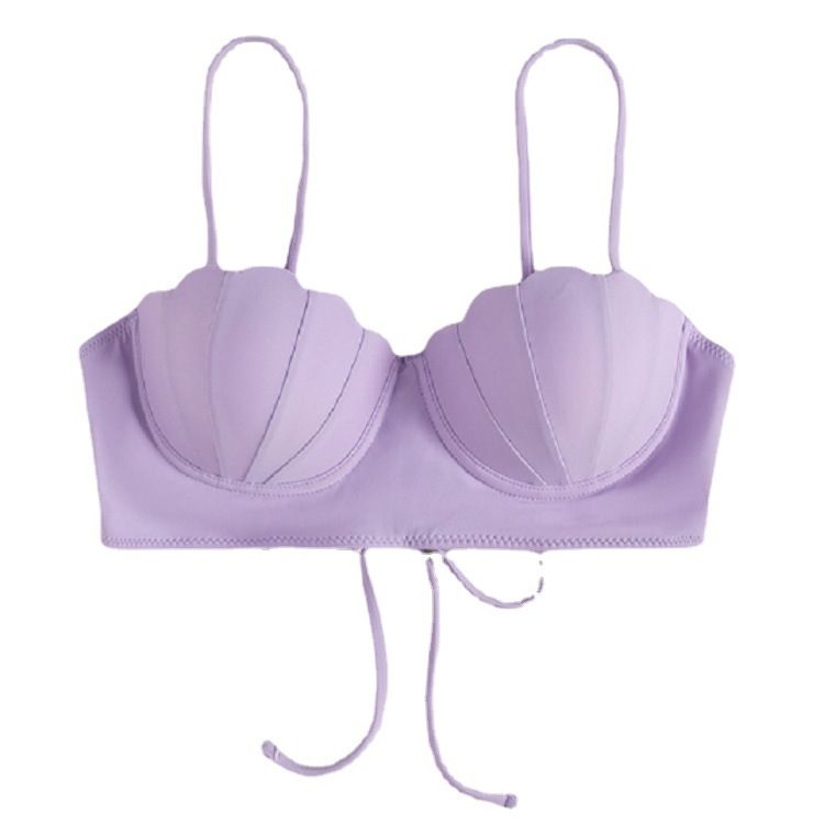 Verve 2025 - Bikini a conchiglia tinta unita con ferretto, push-up, sexy, con spalline, top singolo_voghion.com