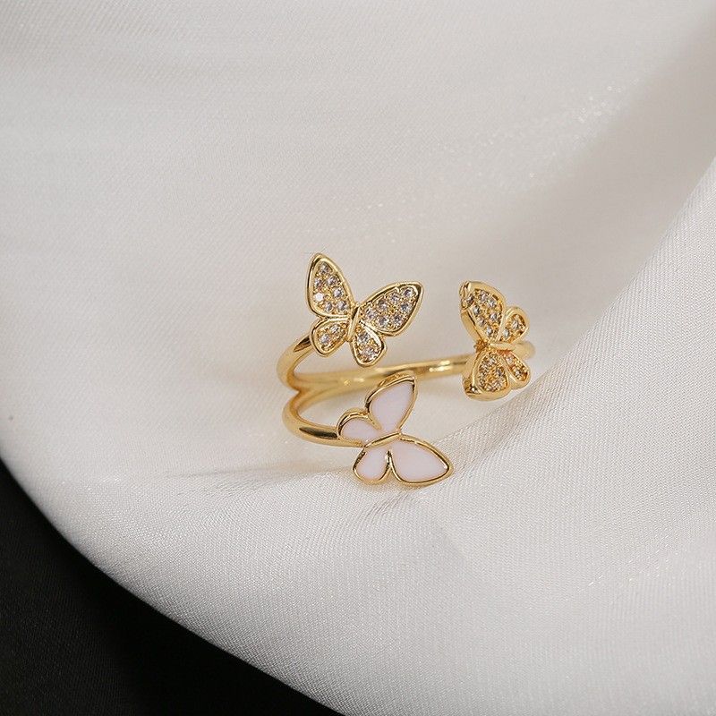 2023 New True Gold Electroplated Ring For Women With Adjustable Opening, Internet Red Ring, Handicraft, Small And Luxury_voghion.com