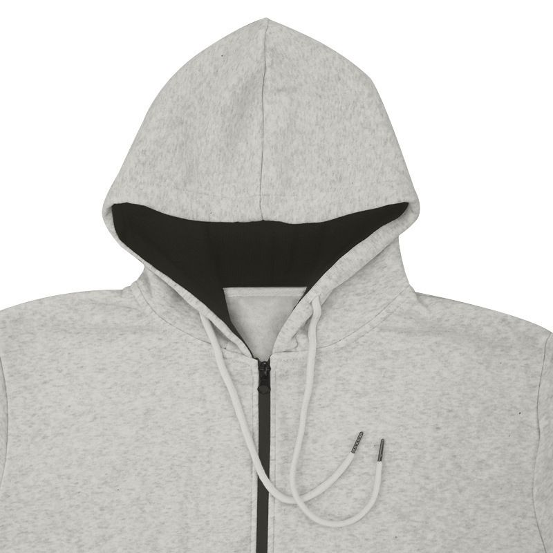 Pantaloni lunghi da uomo in pile casual, caldi e comodi, con cappuccio, tinta unita, autunno inverno_voghion.com