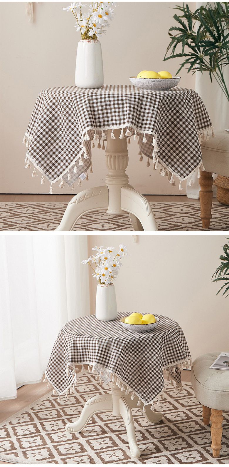 Tovaglia floreale – Copritavolo in policotone resistente al calore per tavoli da pranzo e da caffè – Antiscivolo, lavabile in lavatrice – Decorazione boho e rustica_voghion.com