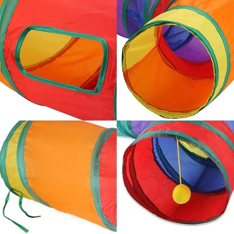 Giocattolo, gioco per gatti, tunnel di collegamento per gatti, trapano pieghevole, buco per gattini, giocattoli colorati per animali domestici di PawParty Store_voghion.com