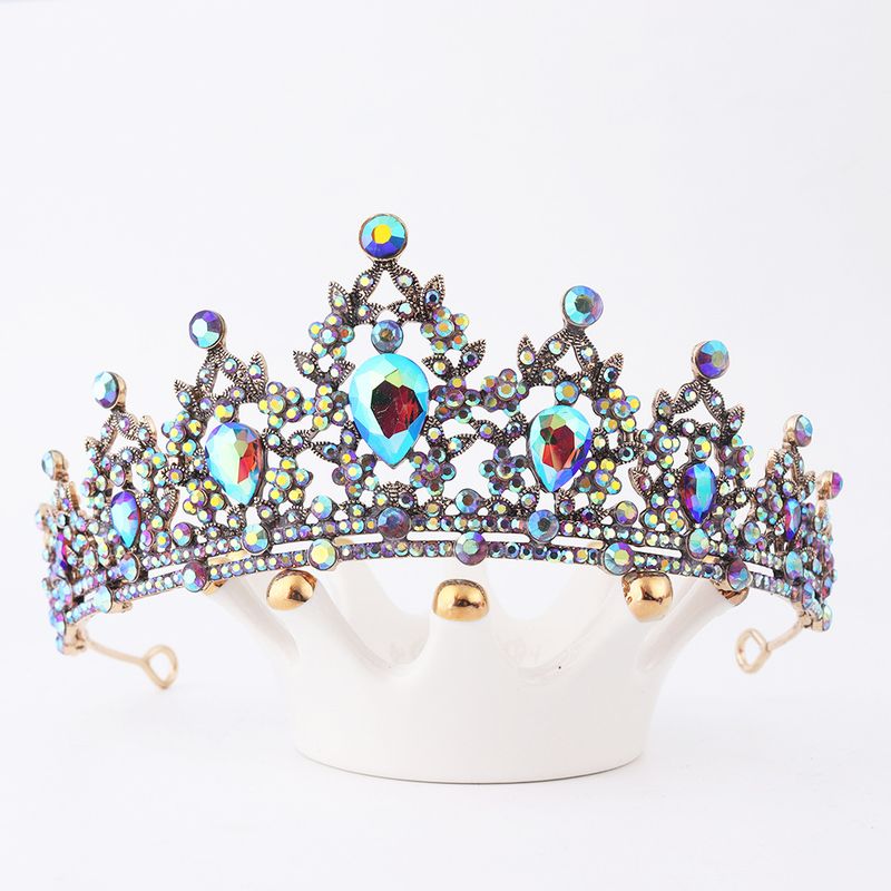 Coroană de mireasă cu pietre prețioase negre nobile, cu diamant, din aliaj, pentru coafură de nuntă, accesorii de păr, coroană de seară pentru banchet_voghion.com