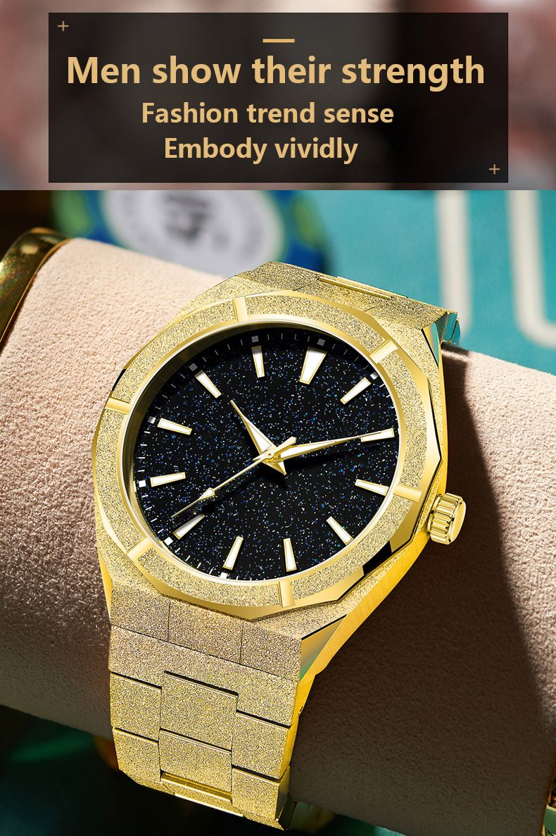 Herren Business Quarzuhr mit Edelstahlarmband, Leuchtzeigern, wasserdicht (30 m), japanischem Uhrwerk – Silber, Gold_voghion.com