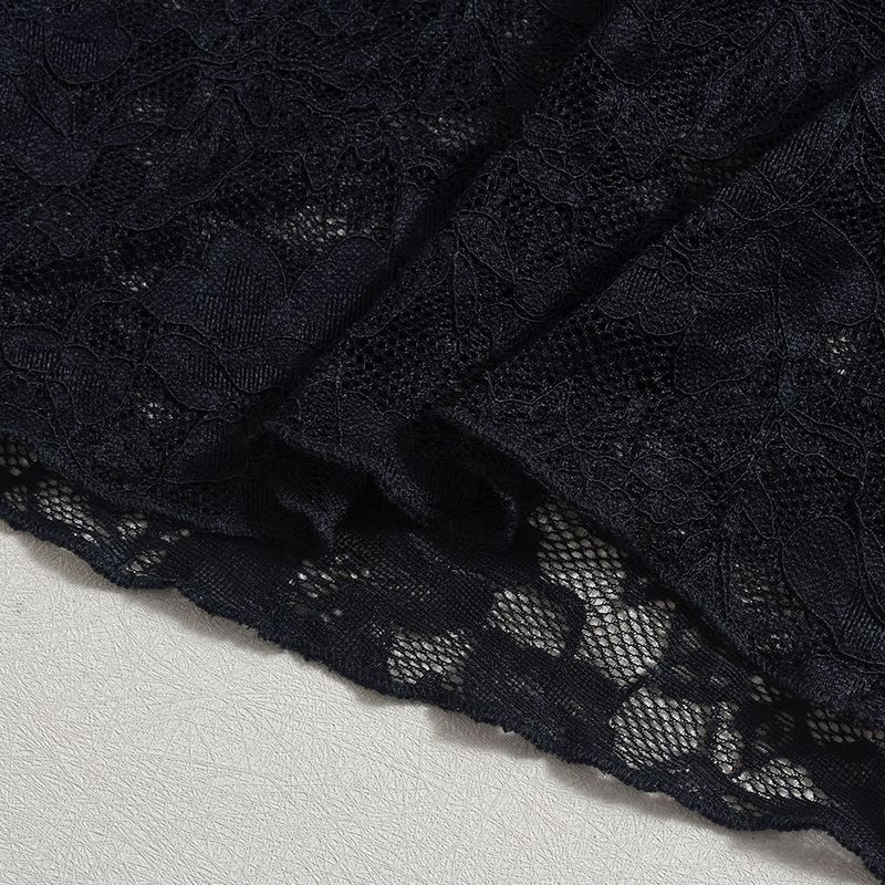 Sexy Spitzen-Bralette-Top – Rückenfreies Camisole aus transparentem Netzstoff mit Bindedetail | Blumenmuster, dehnbar und atmungsaktiv | Clubwear (Schwarz, S/M/L)_voghion.com