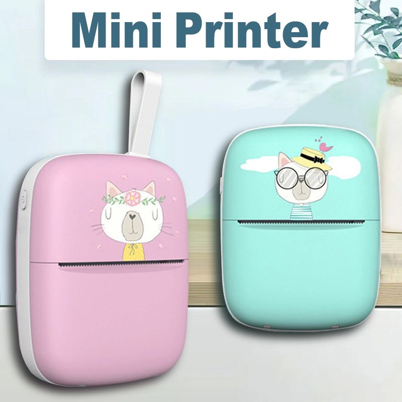 Mini Printer for iPhone and Android, Wireless Mini Photo Printer Label Printer, Portable BT Mini Thermal Printer for Printing Label, Journal, Study No_voghion.com