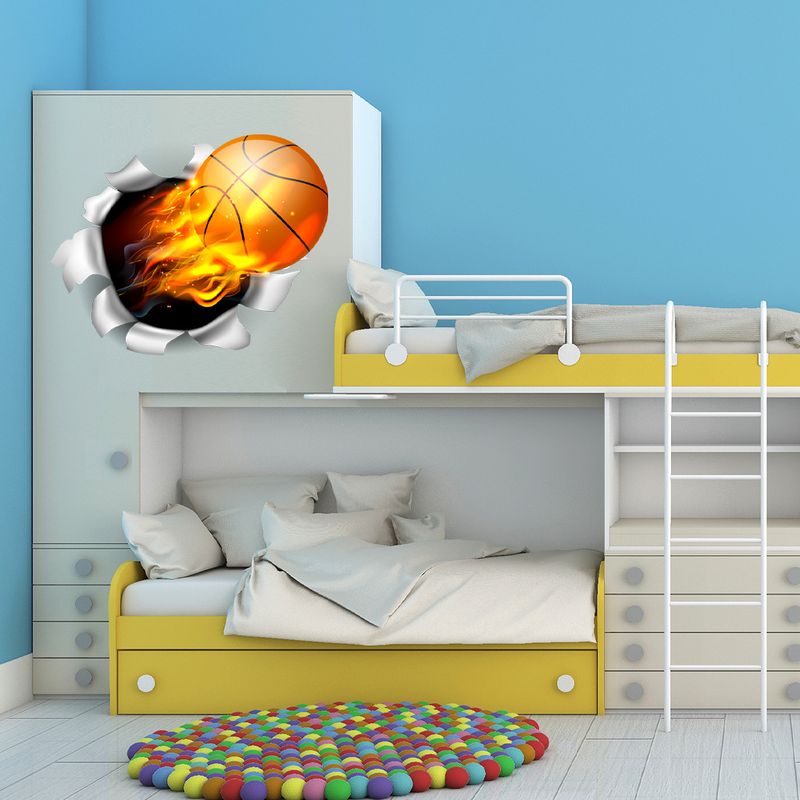 3D wall N1018 fire football PVC printing non fading frosted car sticker_voghion.com