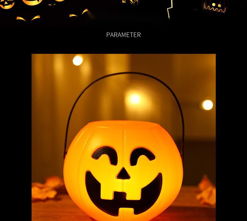 Cestino di lanterne di Halloween, scatola di caramelle portatile per bambini, accessori per dolcetto o scherzetto, decorazione giocattolo, secchiello di zucca_voghion.com