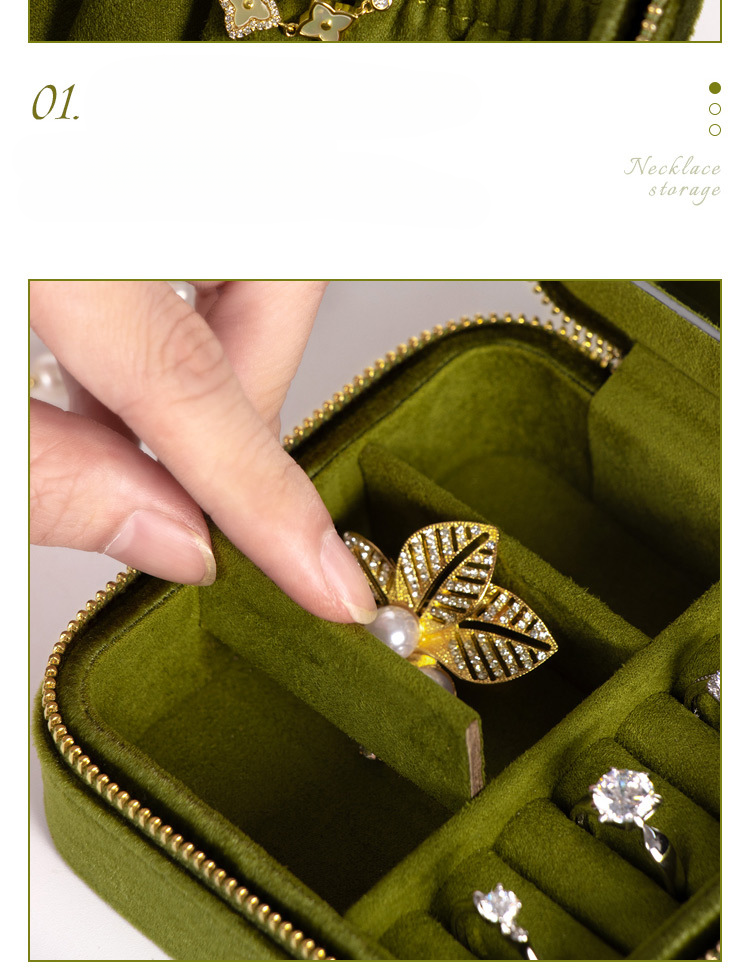 Mini estuche portátil para guardar pendientes y caja de terciopelo de primera calidad_voghion.com