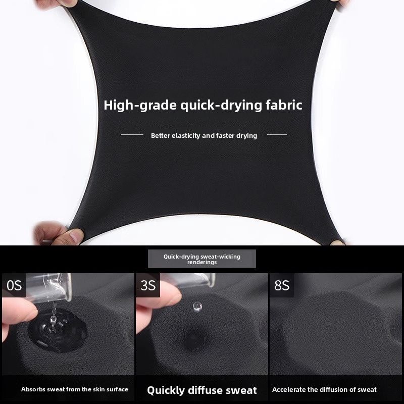 Trunks Set Anti-Embarrassment Double Layer Five-Point Inner Lining Loose Quick-Dry Beach Gear Men's Swimwear Swim Cap_voghion.com