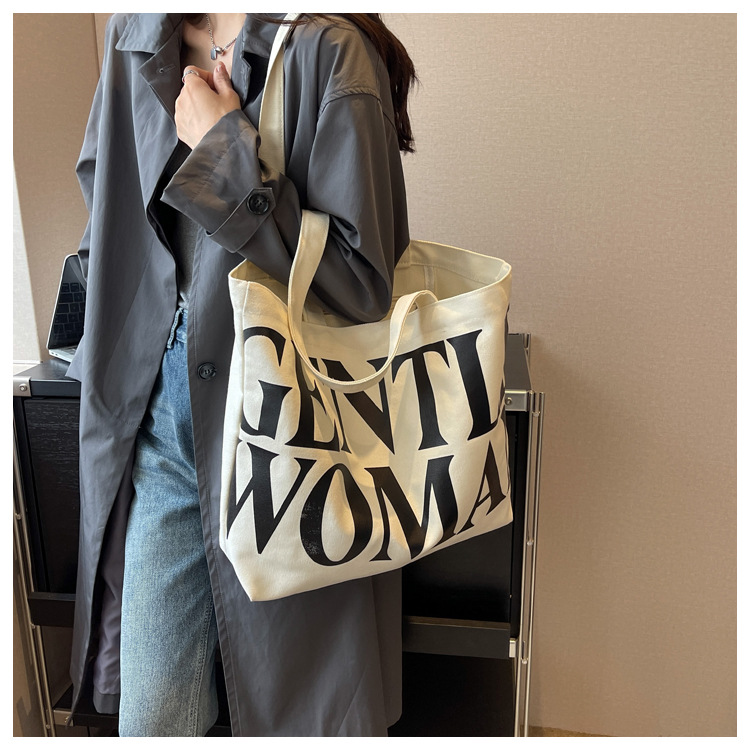 Nuova borsa tote in tela di grande capacità Borsa a tracolla con stampa di lettere di moda Borsa per pendolari per celebrità Internet versatile alla moda estiva_voghion.com