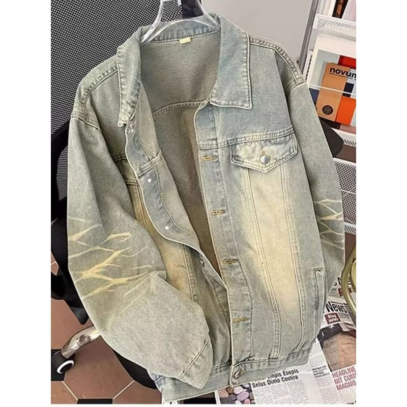 Denim Jacket For Men, Vintage Workwear Jacket For Spring And Autumn, With A High-end Feel_voghion.com