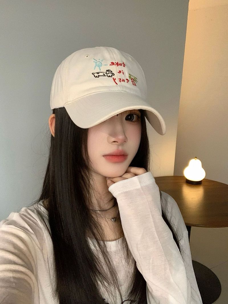 Sommer-Baseballkappe, Sonnenhut, Sonnenhut, Kokosnussbaum, Welpen-Stickerei, weiche Oberseite, Entenschnabelkappe, All-Match-Hut_voghion.com