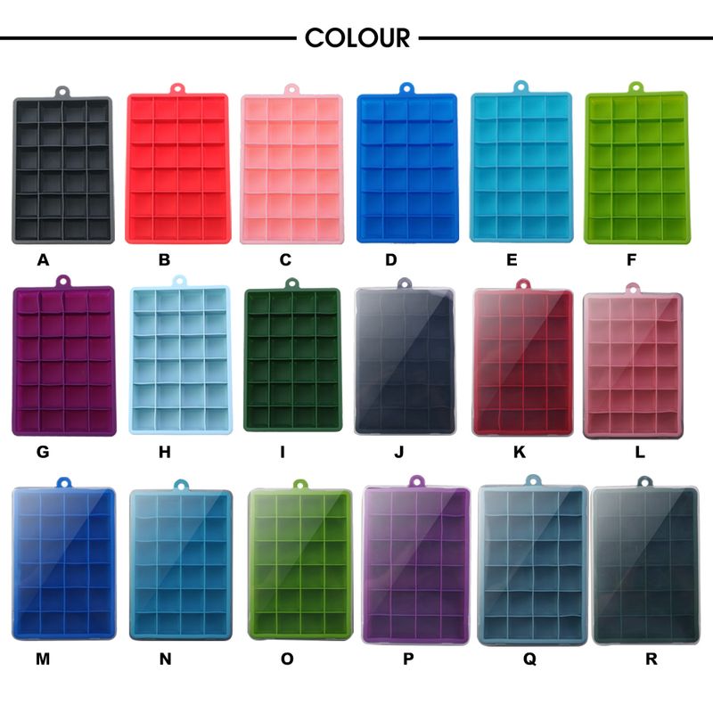 Forma de gelo de silicone com 24 furos - com/sem tampa, caixa quadrada, molde para purê de queijo, geleia, UE_voghion.com