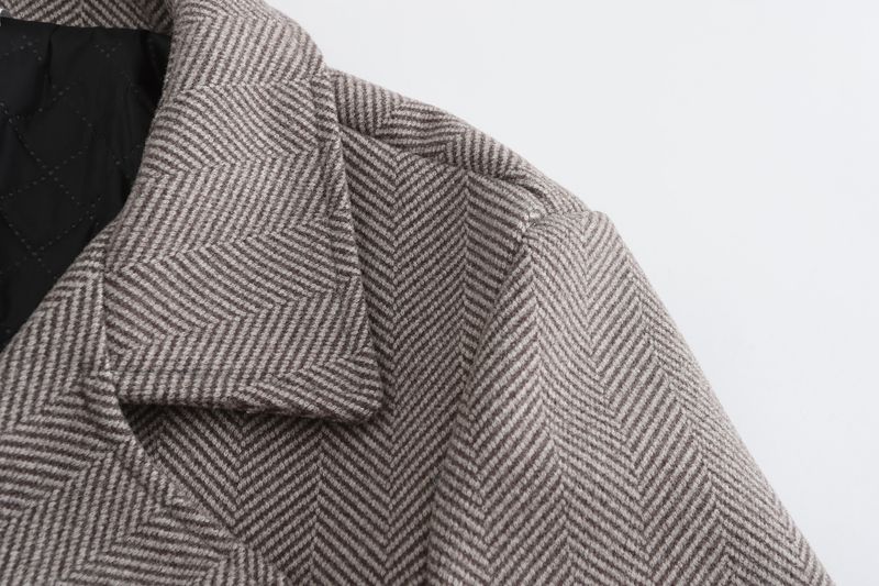 2024 Autumn Winter New Mid-Length Plaid Double-Breasted Coat European Size Cross-Border Woolen Men's_voghion.com