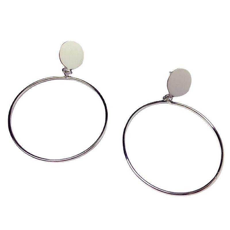 Orecchini a cerchio semplici, versatili e lisci, stile coreano, accessori per le orecchie esagerati._voghion.com