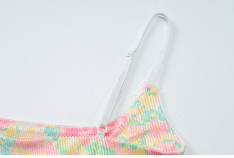 Shemoda Summer Pure Desire Canotta stampata in stile dolce e piccante per donna con design Sense, top aderente con fiocco in pizzo_voghion.com