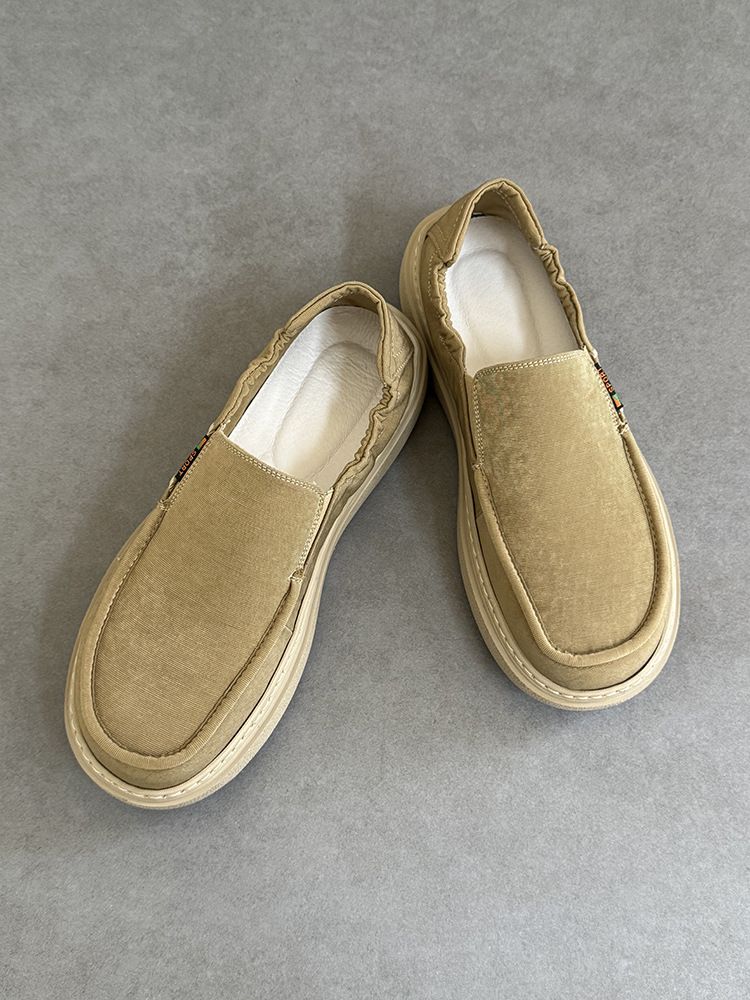 New Summer Men's Lightweight Thick Comfortable Canvas Soft Sole Breathable Casual Shoes Slip-On Loafers_voghion.com