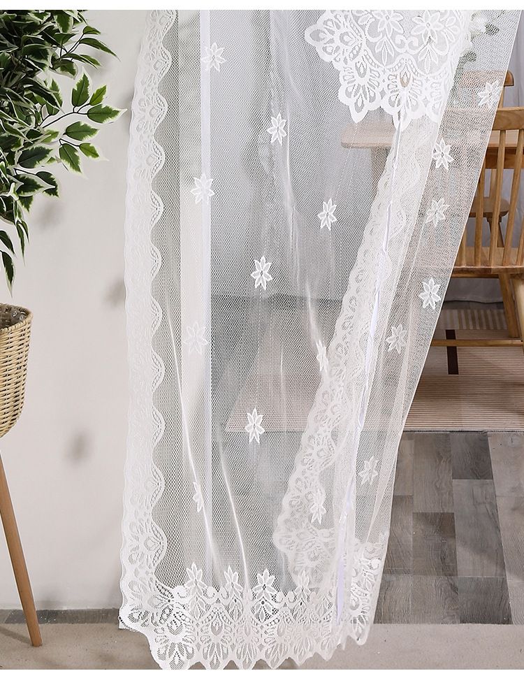 New White Gauze Small Curtain Gauze Curtain Light Transmitting And Light Proof Balcony Bay Window White Gauze Curtain Door Curtain Bedroom Lace_voghion.com
