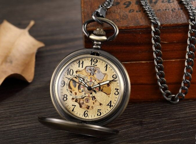 Metal White Polished Double Open Cover Mechanical Glossy Student Gift Commemorative Pocket Watch_voghion.com