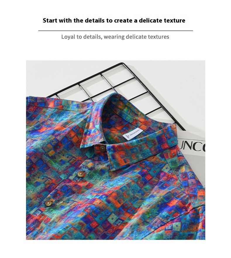 Nuova camicia casual a maniche corte da uomo stampata_voghion.com