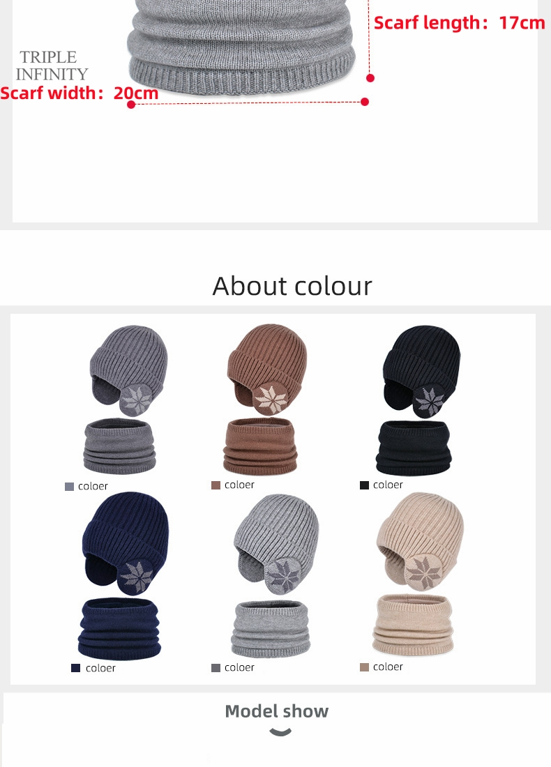 Modische Wintermützen für Kinder, mit Flausch gefüttert, winddicht, warm, Mützen, Outdoor-Nackenschutz, Schal, dicke Strickmützen_voghion.com