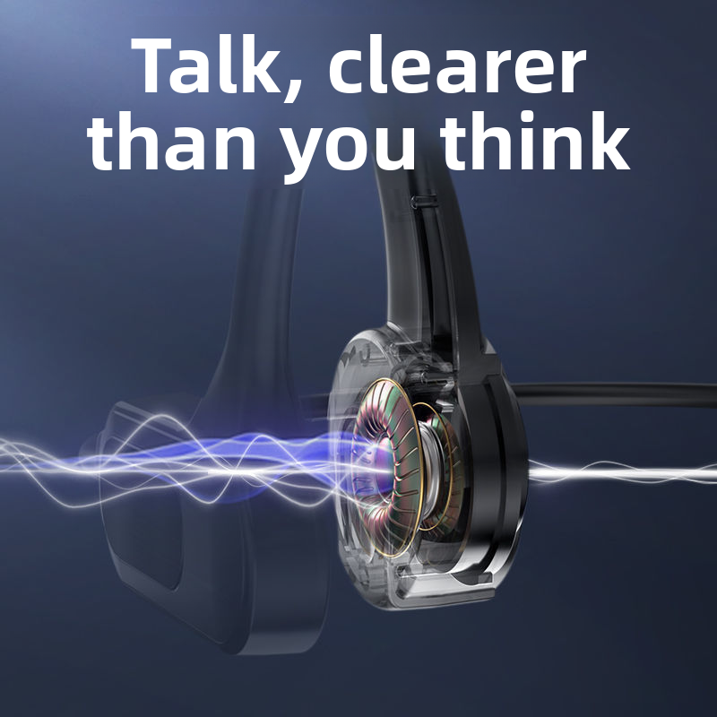 Nuovi auricolari sportivi Bluetooth a conduzione aerea, design non in-ear, display della batteria, impermeabili e resistenti al sudore per la corsa._voghion.com