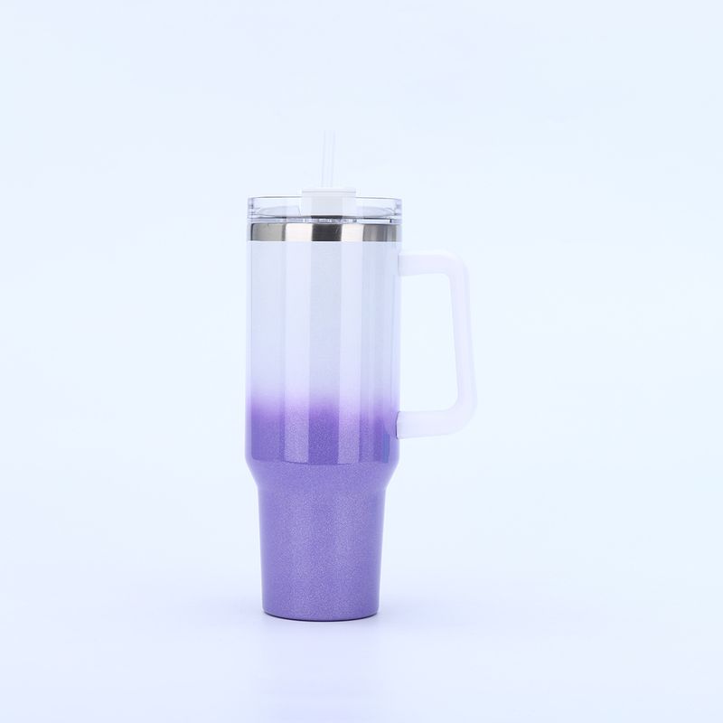 rainbow paint 40oz car cup large capacity 304 stainless steel insulation cup two-color gradient car ice cup_voghion.com