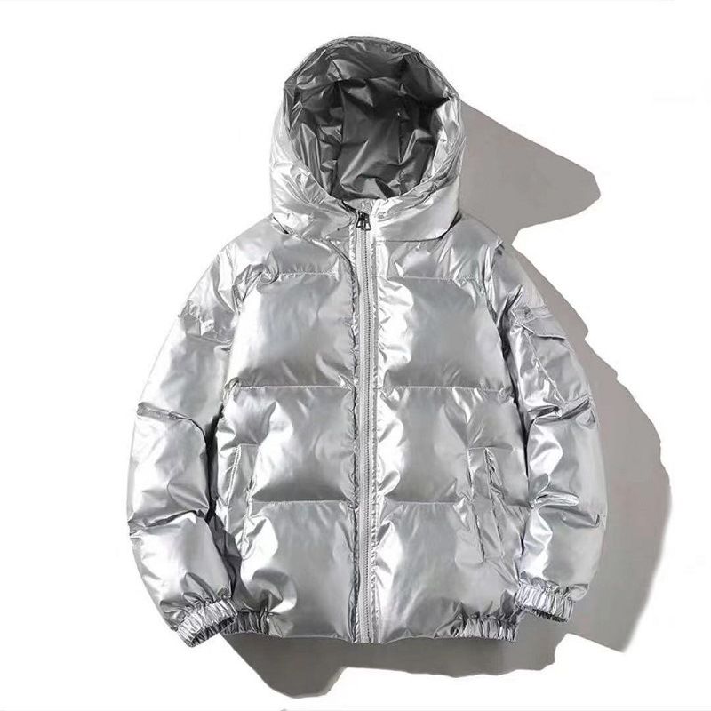 Piumino lucido da uomo in stile coreano – Cappotto invernale con cappuccio alla moda con un tocco urbano_voghion.com