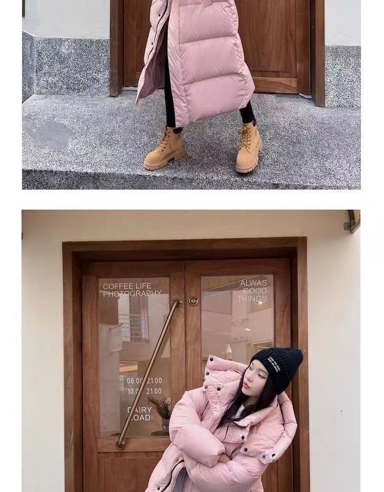 Women's Oversized Hooded Long Puffer Coat Winter Warm Thick Down Alternative Jacket With Pockets (Pink, Black, Khaki, Beige)_voghion.com