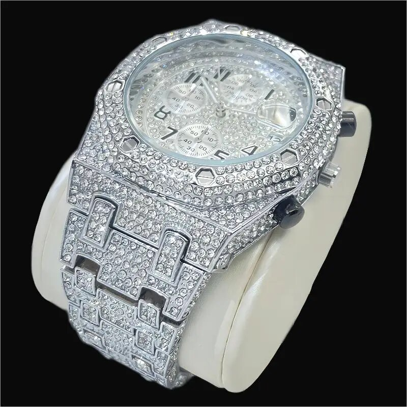 MISSFOX Gouden Horloges Heren Automatische Datum Hip Hop Volledige Iced Diamond Klokken Mode Waterdichte Quartz Horloge Man 2023_voghion.com