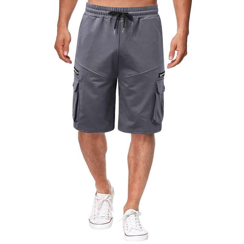 Europäesch an amerikanesch Männer Summer Overalls Hosen Kotteng locker Plus Size Fënneft Hosen Männer Multi-Täsch Casual Hosen_voghion.com