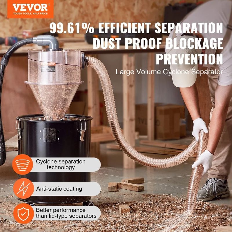 Separator Gal Tank Cyclone Cleaner Separator 5-10 Vacuum 4 Dust For_voghion.com