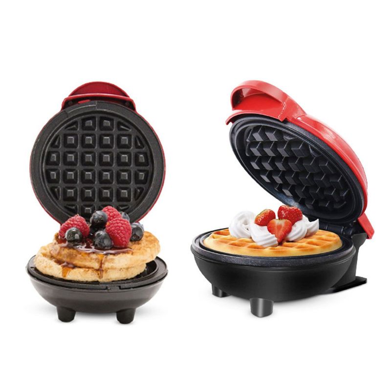 Mini-Frühstücksmaschine in Herzform nach US-Standard 110 V, grenzüberschreitendes Waffeleisen für den Heimgebrauch, Waffeleisen für runde Kuchen_voghion.com