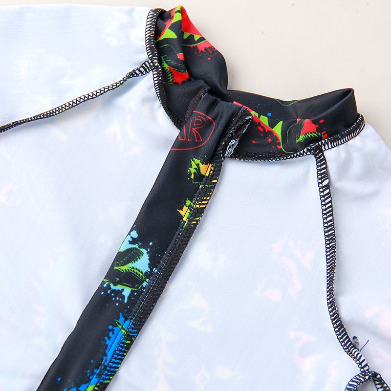 Mother & Kids Men's One Piece Swimsuit For Boys With Dinosaur Shark Print Zipper Comfortable High Elastic Swimsuit For Children_voghion.com
