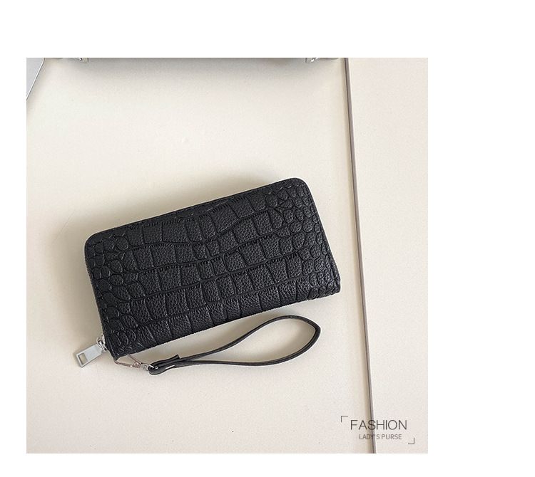 Bolsos para hombre, nuevo bolso de mano grande con estampado de cocodrilo, de un solo tirador, con múltiples ranuras para tarjetas y gran capacidad, con cremallera para teléfono móvil, moderno._voghion.com