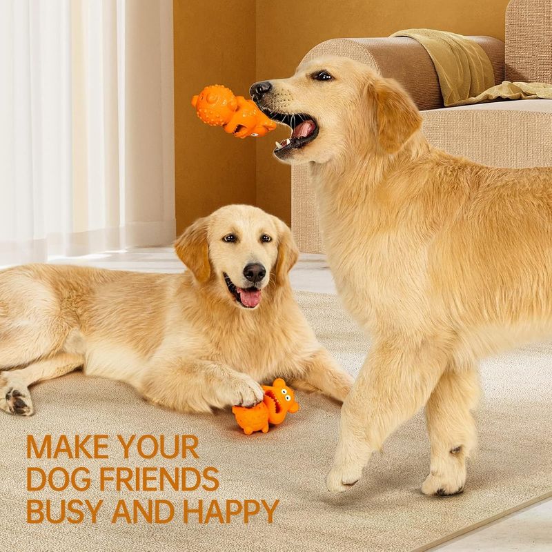 One Green And One Orange Dog Toy For Aggressive Chewing, Dog Chew Toy For Chewing Natural Rubber Sounds, Attracting Attention/reducing Anxiety And Boredom_voghion.com