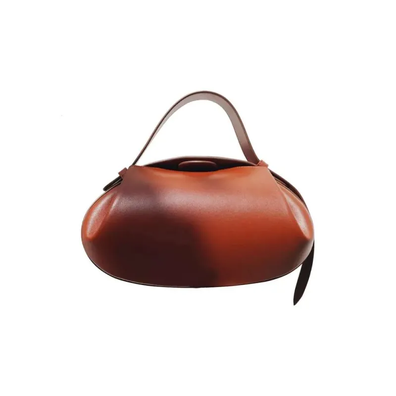 High Quality Designer Bags Niche Women PU Vegan Leather Top-Handle Rugby Shaped Solid Color Magnet Closure Short Handle_voghion.com