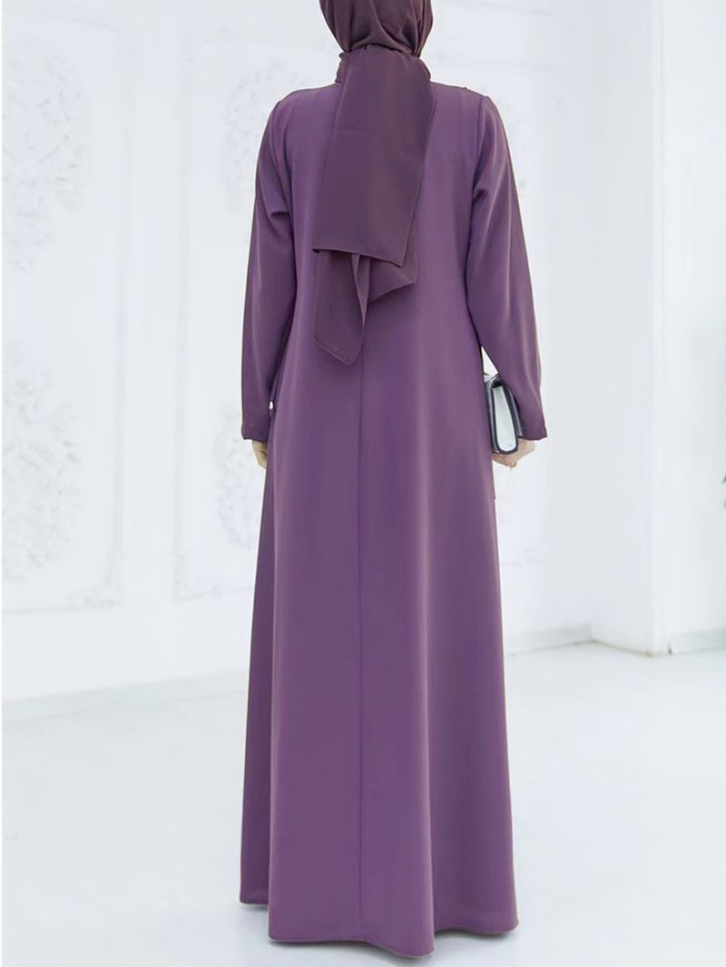 Women's Round Necked Sleeved Hot Diamond Temperament Elegant Long Dress Loose Fitting Robe Christmas Thanksgiving Halloween Valentine's Day_voghion.com