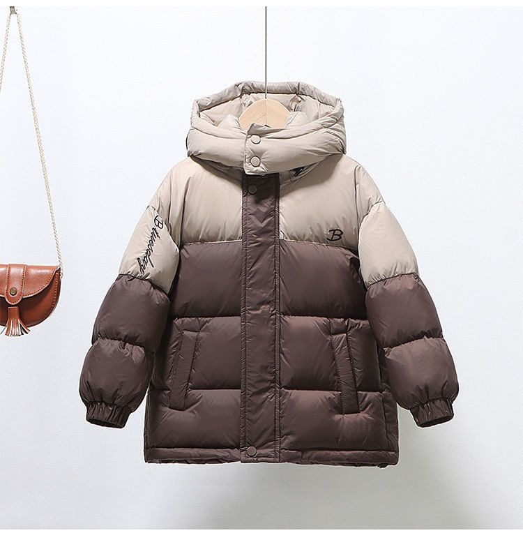 Chaqueta acolchada para niño: abrigo ultracálido de plumón de pato blanco 90 % (2 colores, 6 tallas, capucha desmontable)_voghion.com