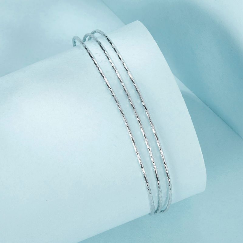 Minimalist Multi-layer Bangle , 925 Sterling Silver Bracelet For Women_voghion.com