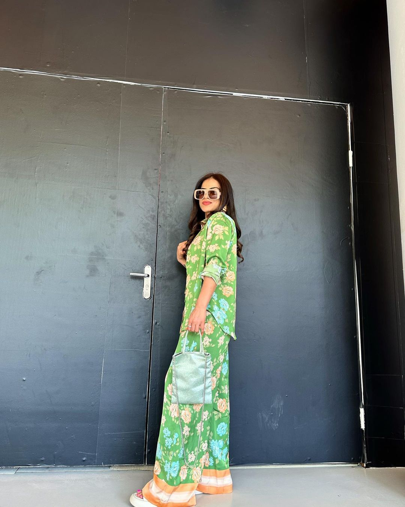 Damenbekleidung Herbst neue Mode bedrucktes lockeres Langarmshirt und Hosenanzug_voghion.com