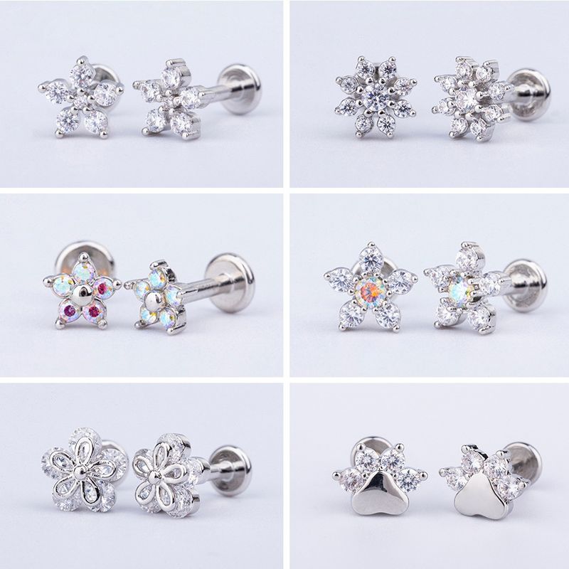 Orecchini a bottone a forma di farfalla con diamanti, per il commercio estero transfrontaliero in acciaio inossidabile con zirconia, piccoli orecchini a bottone con diamanti_voghion.com